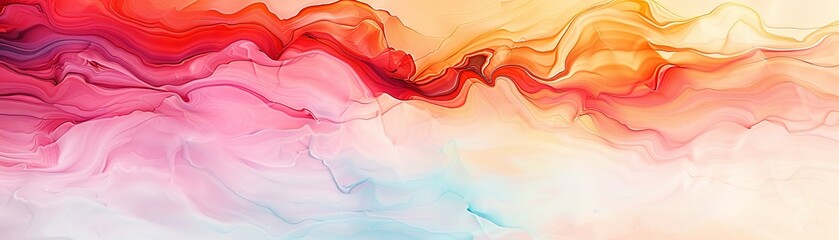 Obraz premium Visual art piece with a reflective apricot background, showcasing expressive patterns and rich color depth 8K , high-resolution, ultra HD,up32K HD