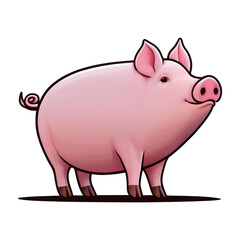 Fototapeta premium pig standing isolated on transparent background