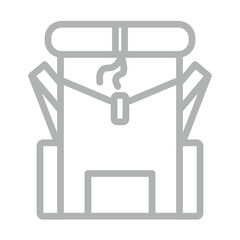 Backpacking Vector Line Grey Icon Design