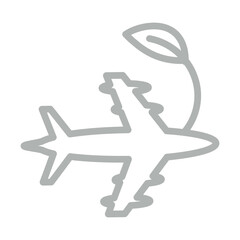 Sustainable Travel Vector Line Grey Icon Design