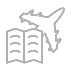 Travel Literature Vector Line Grey Icon Design
