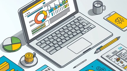 Web analytics best practices to accurately measure website performance, understand user behavior, and make data-driven decisions to enhance your online presence. high resolution Illustration, in the