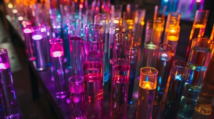 Colorful, glowing tubes create a vibrant abstract pattern.