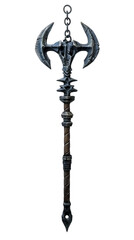 A flail, one of the types of melee weapons, transparent background.