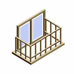 Balcony isometric vector icon illustration on a isolated white background (10)