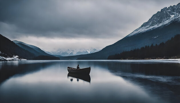 Bjelasnica: Beautiful lake view in the Snowy bjelasnica 
mountains 