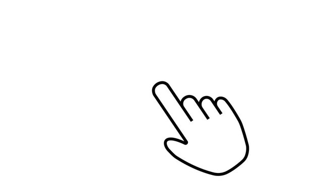Finger touch gesture animation on the white transparent background.