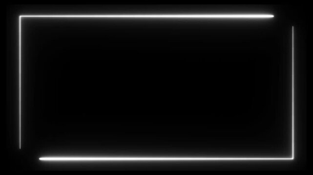 Abstract neon studio background in white colors. Neon template live concert two moving neon lights overlay seamless animation.