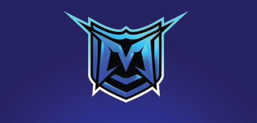 MV logo design, vector, logo design, gaming esports logo, template © Photatogenic