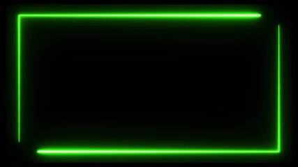 Abstract neon rectangle frame animation screen looping. Neon background. 4K Retro neon green template soft color background. Live concert wall neon gradient web element - Powered by Adobe