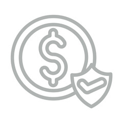 Insurance Vector Line Grey Icon Design