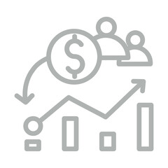 Obraz premium Initial Public Offering (IPO) Vector Line Grey Icon Design