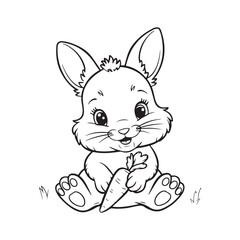 Obraz premium A drawing of a rabbit with white background