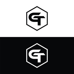 GT monogram logo design vector