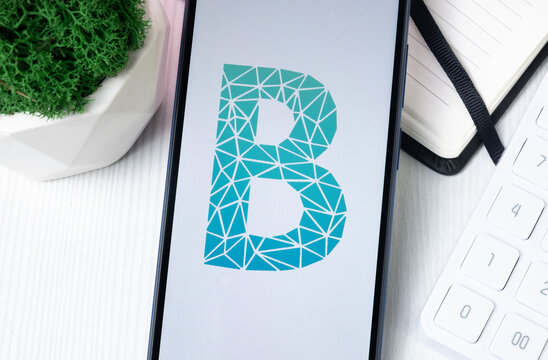 New York, USA - 1 August 2024: Bankera BNK Logo on Phone Screen, Crypto Coin Icon