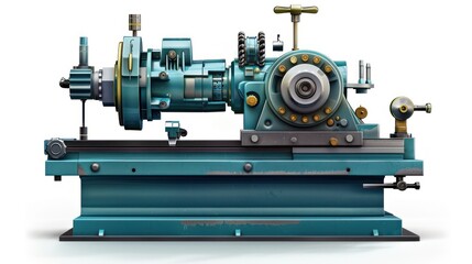 Fototapeta premium CNC machine, industrial plant tools, isolated white background,
