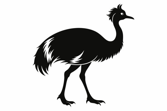 recommend clip art: simple vector silhouette of a Cassowary