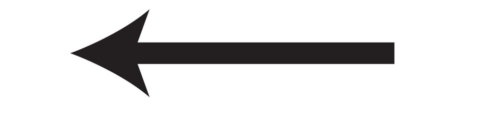 Black Long arrow to the left. black arrow isolated on white background eps 10