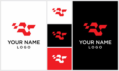 vector letter RS ​​logo design car
