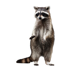 Obraz premium raccoon standing and holding something isolated on transparent background