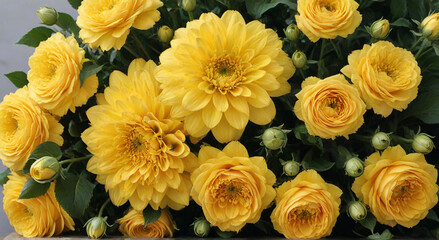 Fototapeta premium bouquet of yellow flowers