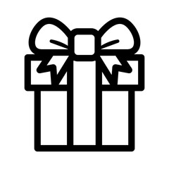 Gift icon in thin line style vector illustration graphic design