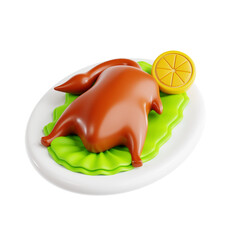 PNG 3D Peking Duck icon isolated on a white background