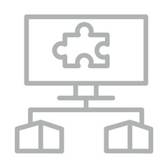 Training Modules Vector Line Grey Icon Design
