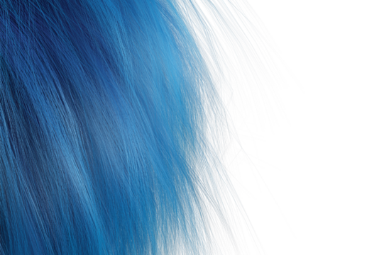 Blue hair with white background