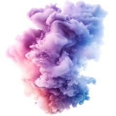Fototapeta premium Ethereal smoke burst in soft pastels with a dreamy, flowing pattern, set against a transparent background.