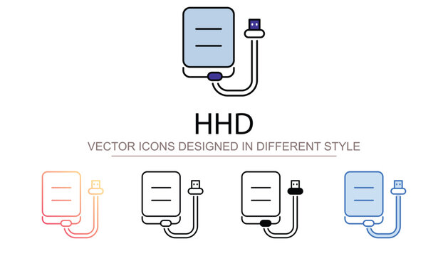 Hhd icon design with white background stock illustration