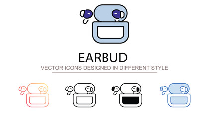 Earbud icon design with white background stock illustration