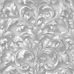 White relief floral pattern