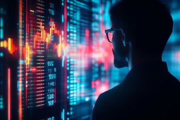 Virtual financial advisor using AI to manage investments, representing future financial planning