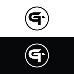 GT monogram logo design vector