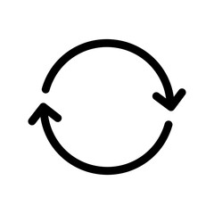 Refresh icon in thin line style vector illustration graphic design