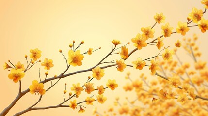 Orange background with yellow floral design, providing ample blank space for text placement