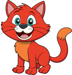 Cute smile Cat vector art illustration