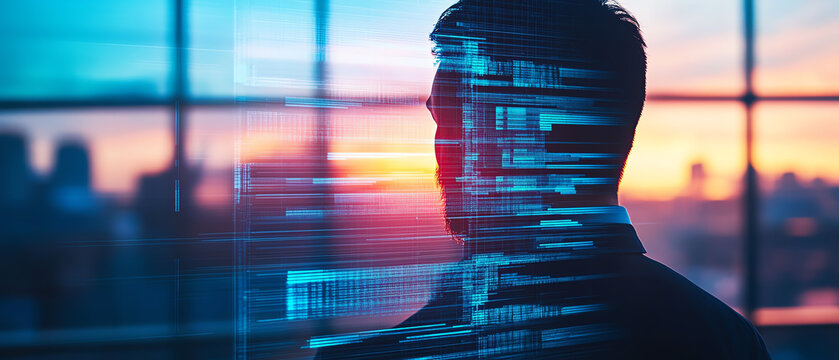 Sales professional utilizing virtual networking events to connect with potential clients globally