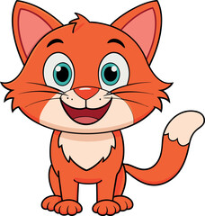 Cute smile Cat vector art illustration