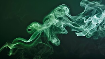 Abstract green smoke with dark undertones, giving a sense of mysticism and intrigue