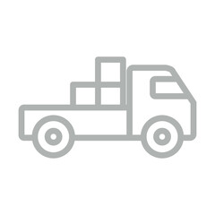 Delivery van Vector Line Grey Icon Design