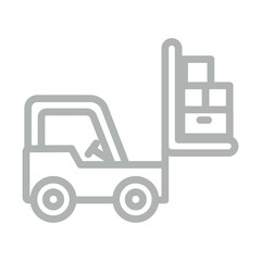 Forklift Vector Line Grey Icon Design