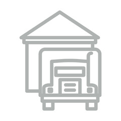 Loading dock Vector Line Grey Icon Design