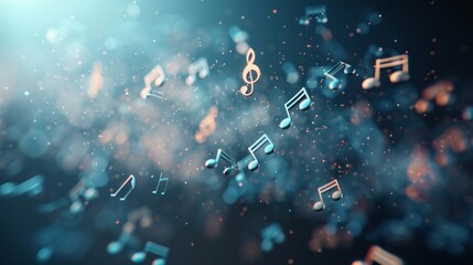 Fototapeta premium A colorful image of musical notes floating in the air