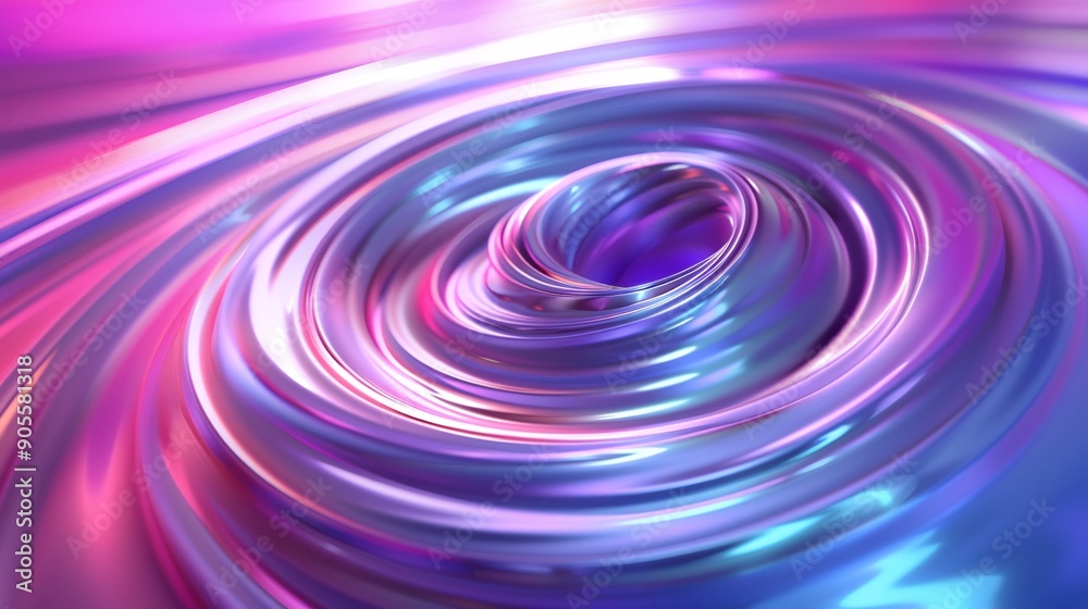 Canvas Prints a colorful swirl of light and colors in a circular pattern on a blue background