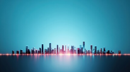 A wide angle shot capturing the entire skyline of a city at night, with the twinkling lights of buildings creating a mesmerizing scene.