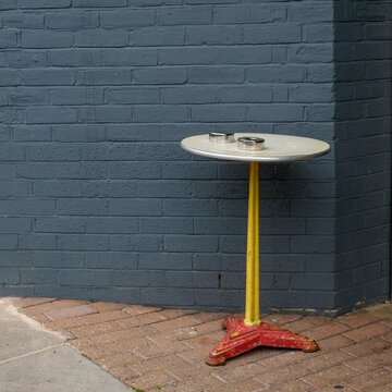 London, England, Great Britain..Vintage table with ashtray