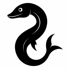 Fototapeta premium Eel Black silhouette