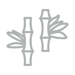 bamboo Vector Line Grey Icon Design